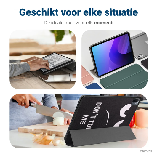 Lenovo Tab One Hoes Tri-Fold Book Case met Standaard Touch afbeelding 4