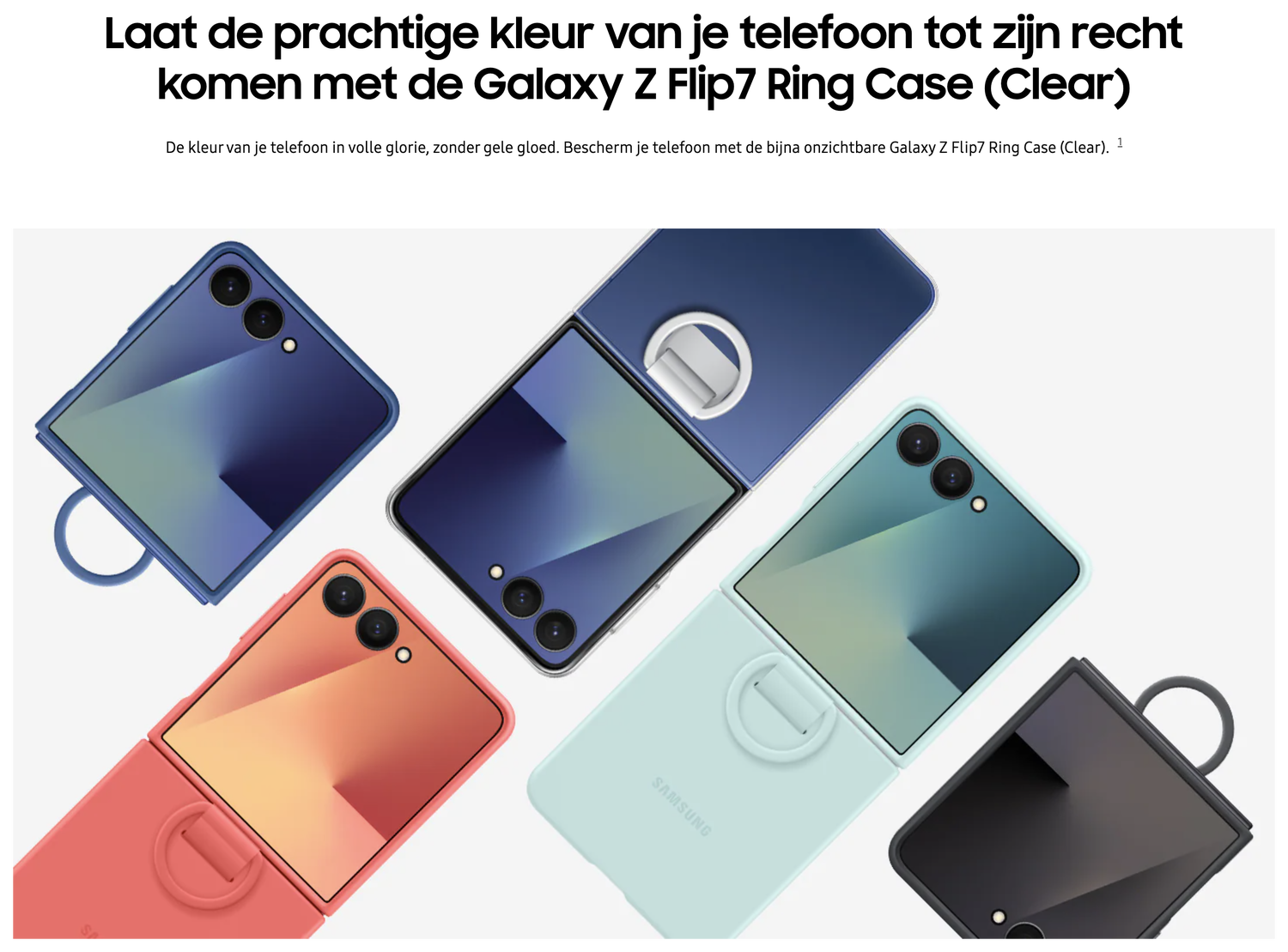 Origineel Samsung Galaxy Z Flip 7 Hoesje Clear Ring Case Transparant afbeelding 4