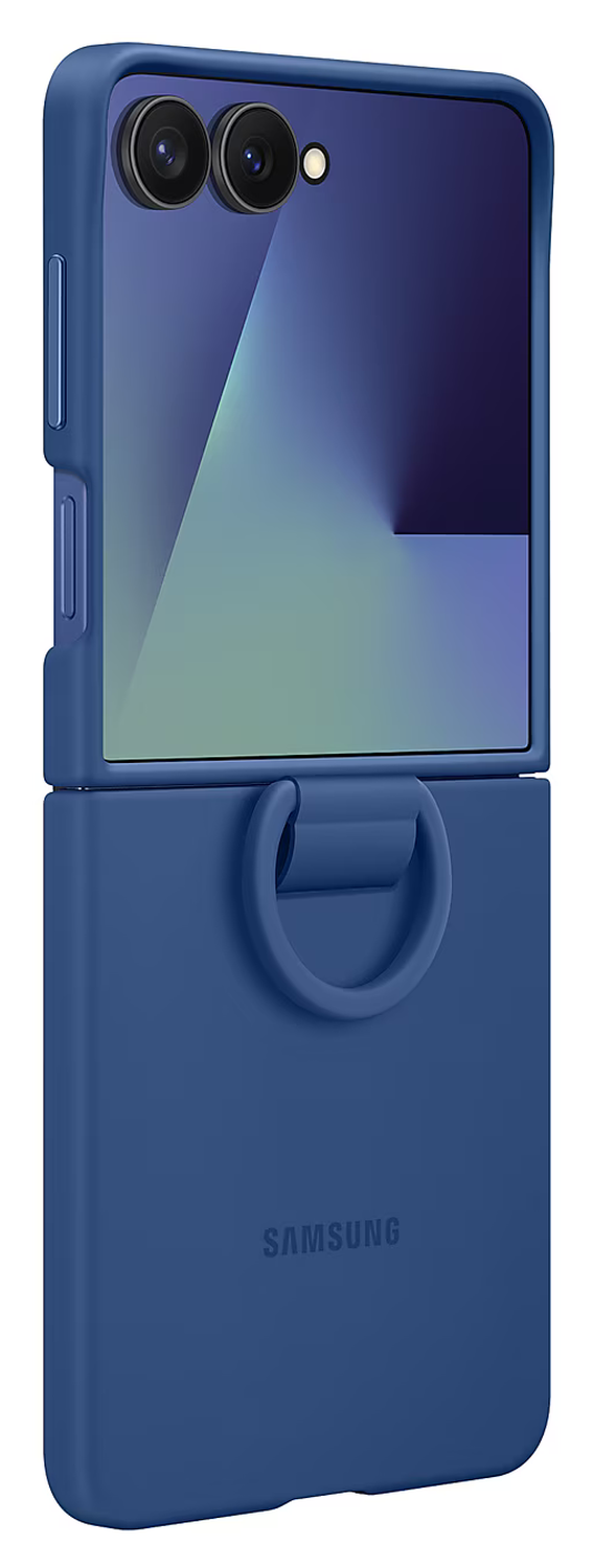 Origineel Samsung Galaxy Z Flip 7 Hoesje Ring Case Siliconen Blauw afbeelding 3