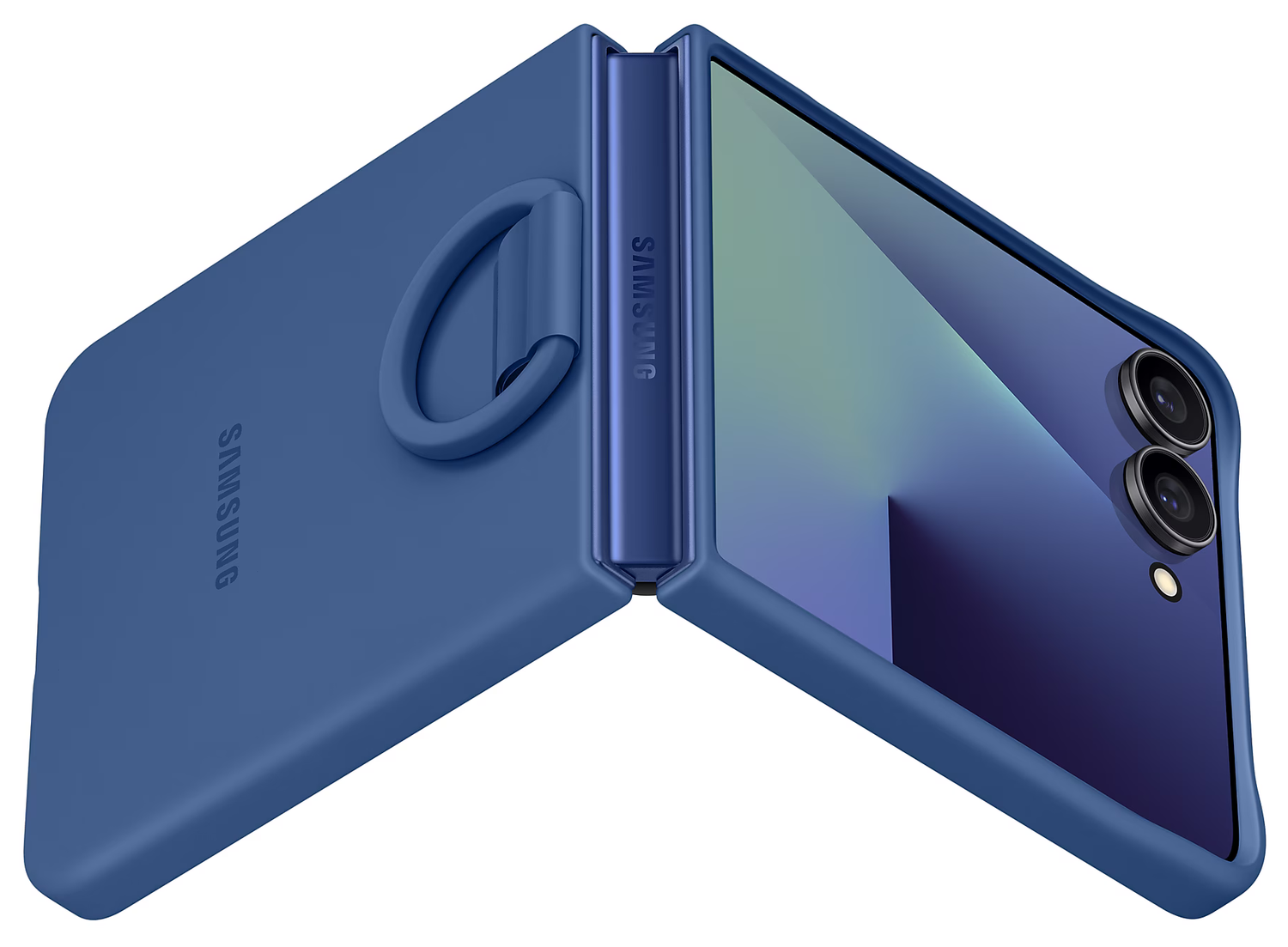 Origineel Samsung Galaxy Z Flip 7 Hoesje Ring Case Siliconen Blauw afbeelding 7