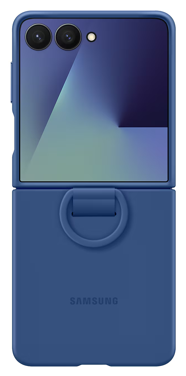 Origineel Samsung Galaxy Z Flip 7 Hoesje Ring Case Siliconen Blauw afbeelding 9
