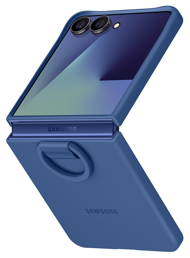 Origineel Samsung Galaxy Z Flip 7 Hoesje Ring Case Siliconen Blauw afbeelding 1