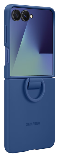 Origineel Samsung Galaxy Z Flip 7 Hoesje Ring Case Siliconen Blauw afbeelding 3
