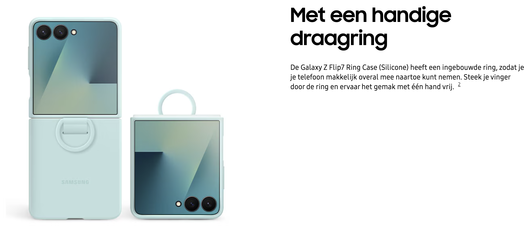 Origineel Samsung Galaxy Z Flip 7 Hoesje Ring Case Siliconen Blauw afbeelding 5