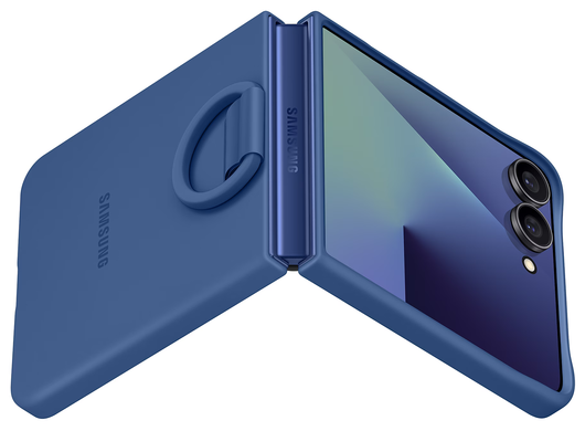 Origineel Samsung Galaxy Z Flip 7 Hoesje Ring Case Siliconen Blauw afbeelding 7