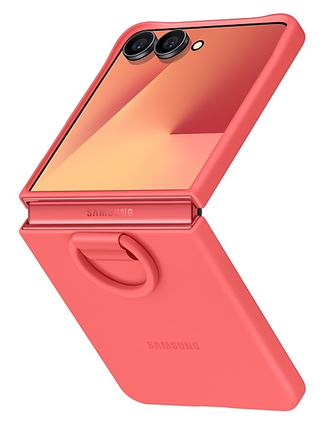 Origineel Samsung Galaxy Z Flip 7 Hoesje Ring Case Siliconen Rood afbeelding 1