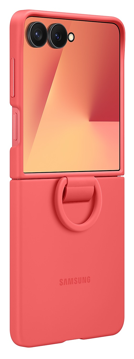 Origineel Samsung Galaxy Z Flip 7 Hoesje Ring Case Siliconen Rood afbeelding 3