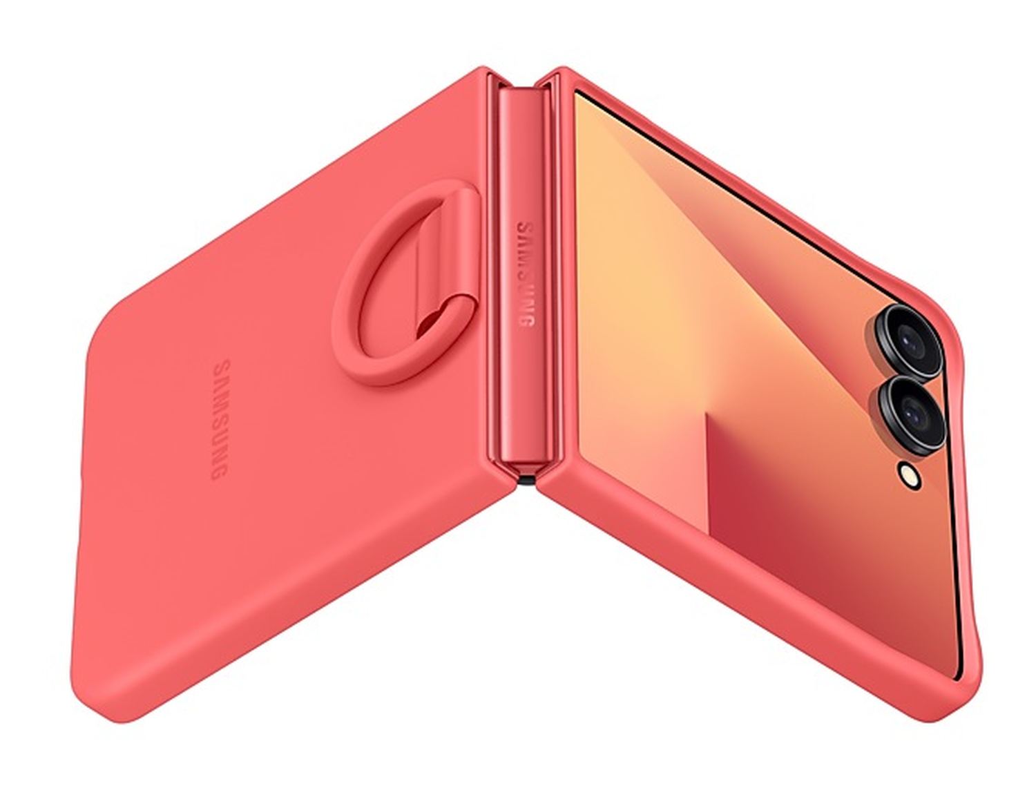 Origineel Samsung Galaxy Z Flip 7 Hoesje Ring Case Siliconen Rood afbeelding 8