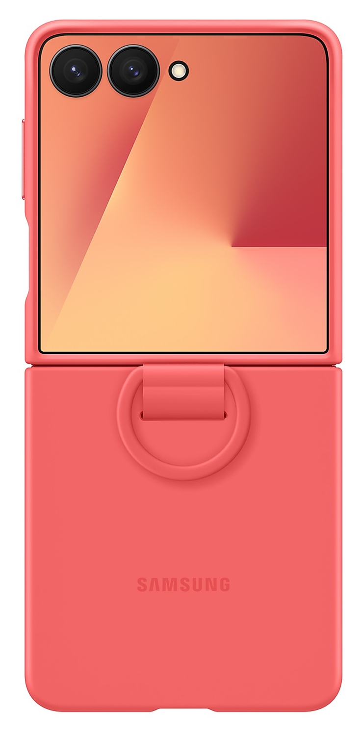 Origineel Samsung Galaxy Z Flip 7 Hoesje Ring Case Siliconen Rood afbeelding 9
