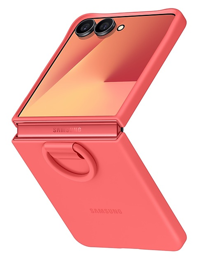 Origineel Samsung Galaxy Z Flip 7 Hoesje Ring Case Siliconen Rood afbeelding 1