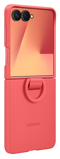 Origineel Samsung Galaxy Z Flip 7 Hoesje Ring Case Siliconen Rood afbeelding 3