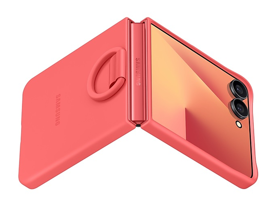 Origineel Samsung Galaxy Z Flip 7 Hoesje Ring Case Siliconen Rood afbeelding 8