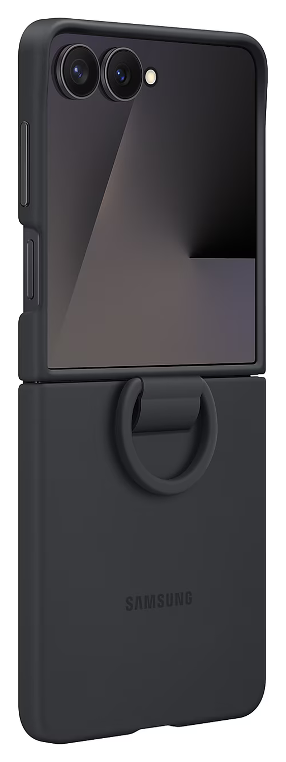 Origineel Samsung Galaxy Z Flip 7 Hoesje Ring Case Siliconen Zwart afbeelding 3