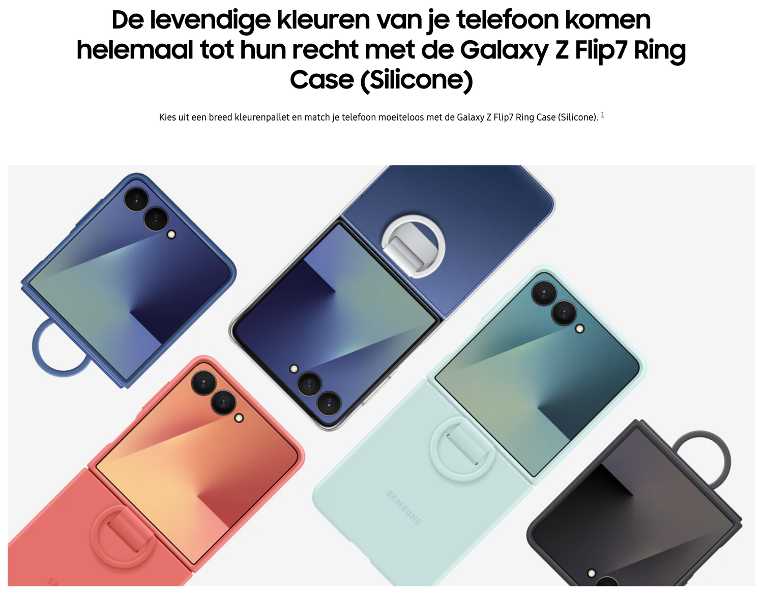 Origineel Samsung Galaxy Z Flip 7 Hoesje Ring Case Siliconen Zwart afbeelding 4