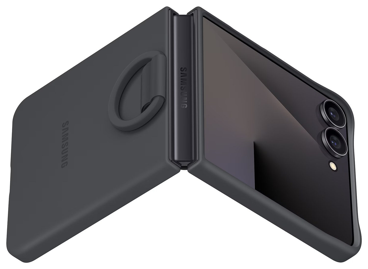 Origineel Samsung Galaxy Z Flip 7 Hoesje Ring Case Siliconen Zwart afbeelding 8