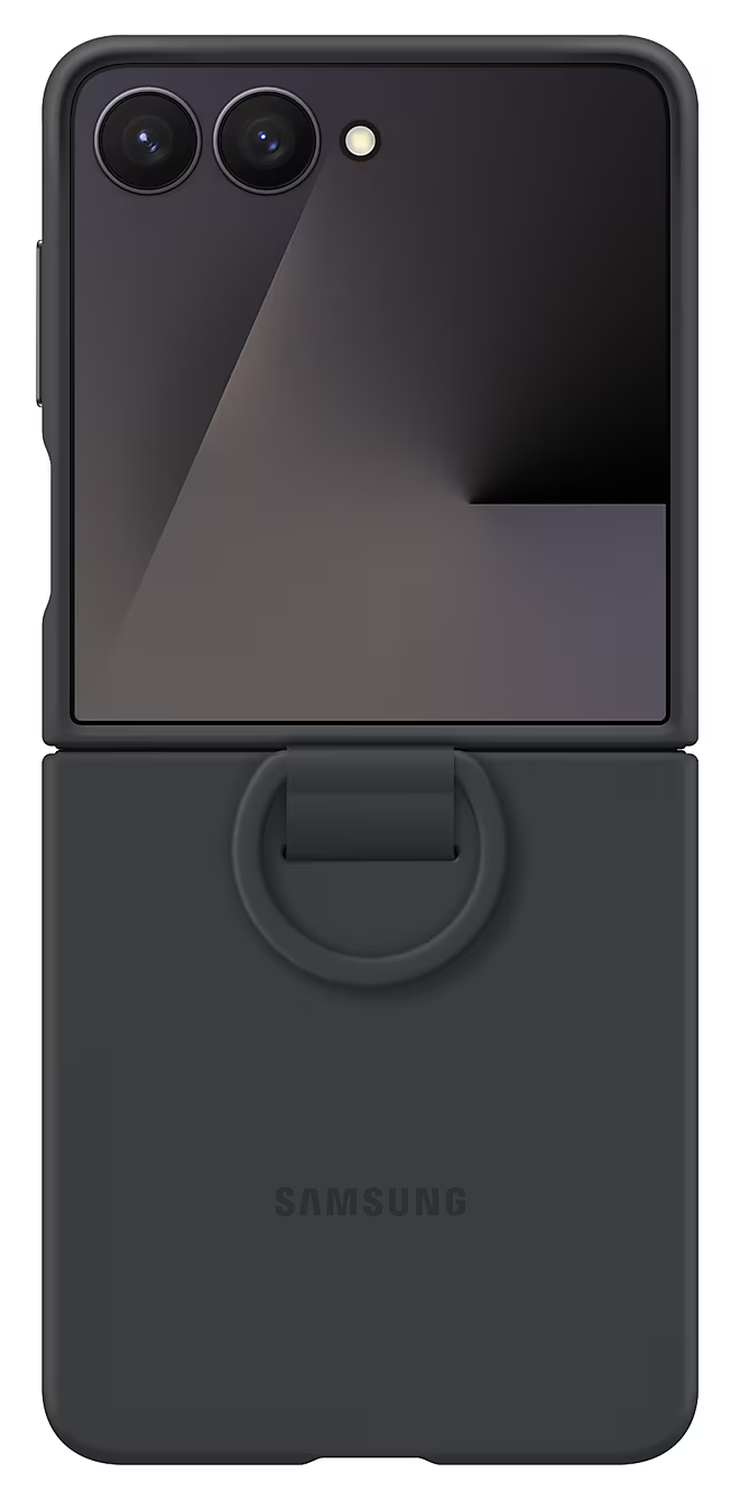 Origineel Samsung Galaxy Z Flip 7 Hoesje Ring Case Siliconen Zwart afbeelding 9