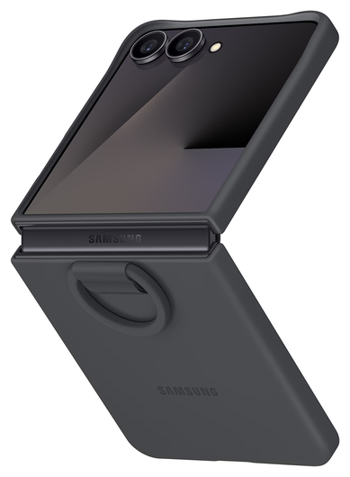 Origineel Samsung Galaxy Z Flip 7 Hoesje Ring Case Siliconen Zwart afbeelding 1