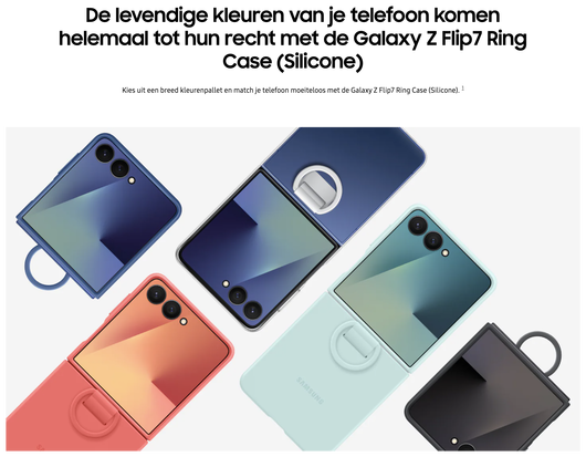 Origineel Samsung Galaxy Z Flip 7 Hoesje Ring Case Siliconen Zwart afbeelding 4