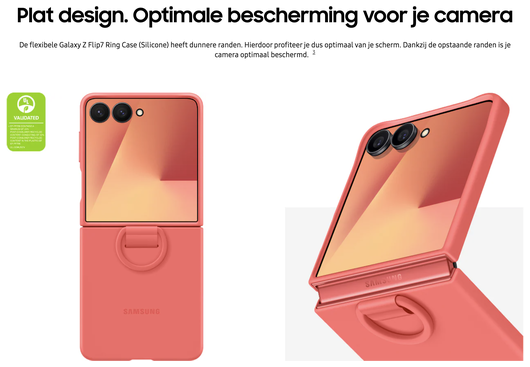 Origineel Samsung Galaxy Z Flip 7 Hoesje Ring Case Siliconen Zwart afbeelding 5