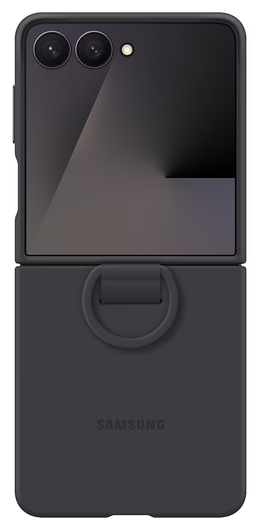 Origineel Samsung Galaxy Z Flip 7 Hoesje Ring Case Siliconen Zwart afbeelding 9