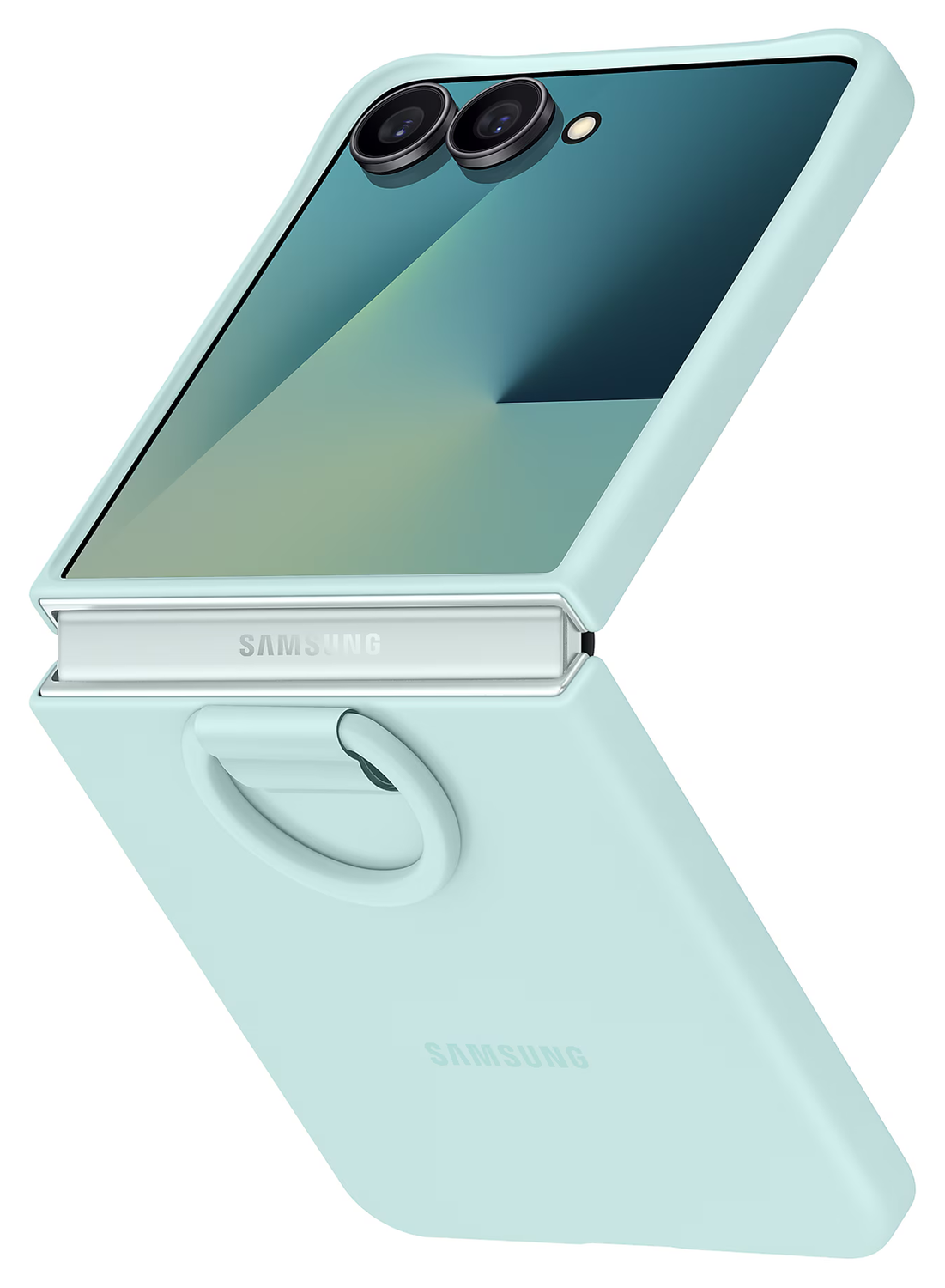 Origineel Samsung Galaxy Z Flip 7 Hoesje Ring Case Siliconen Mint afbeelding 1