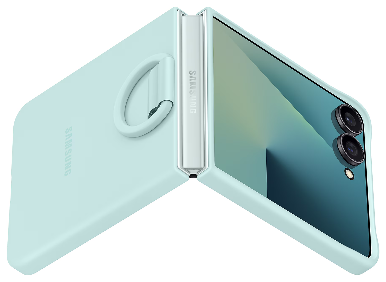 Origineel Samsung Galaxy Z Flip 7 Hoesje Ring Case Siliconen Mint afbeelding 7