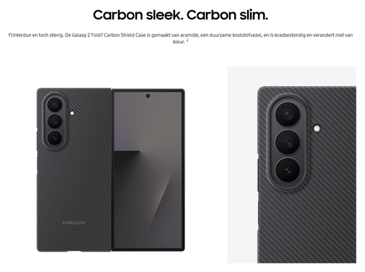 Origineel Samsung Galaxy Z Fold 7 Hoesje Carbon Shield Case Zwart afbeelding 7