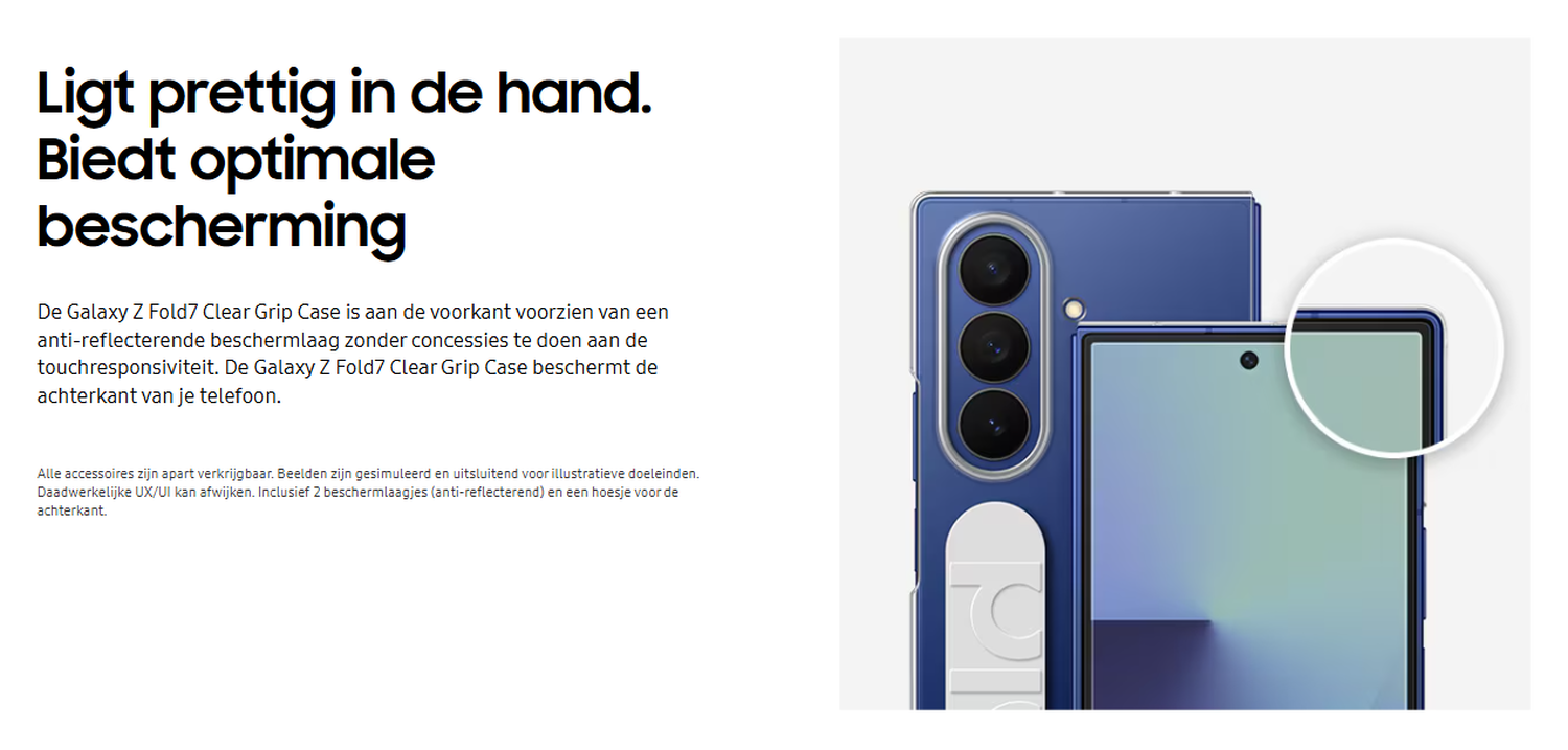 Origineel Samsung Galaxy Z Fold 7 Hoesje Clear Grip Case Transparent afbeelding 7