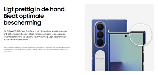 Origineel Samsung Galaxy Z Fold 7 Hoesje Clear Grip Case Transparent afbeelding 7