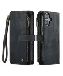 CaseMe C30 Apple iPhone 17 Hoesje Pasjeshouder Book Case Zwart afbeelding