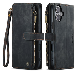 CaseMe C30 Apple iPhone 17 Hoesje Pasjeshouder Book Case Zwart afbeelding