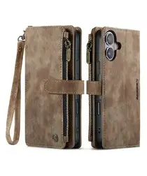 CaseMe C30 Apple iPhone 17 Hoesje Pasjeshouder Book Case Bruin afbeelding