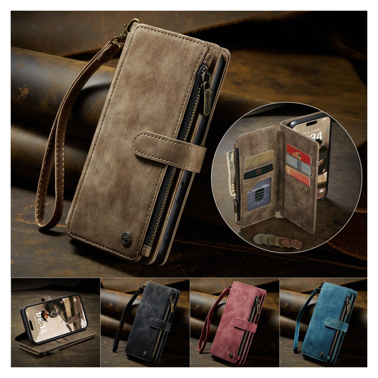 CaseMe C30 Apple iPhone 17 Hoesje Pasjeshouder Book Case Bruin afbeelding 8