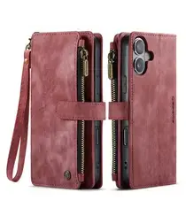 CaseMe C30 Apple iPhone 17 Hoesje Pasjeshouder Book Case Rood afbeelding