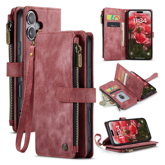CaseMe C30 Apple iPhone 17 Hoesje Pasjeshouder Book Case Rood afbeelding 2