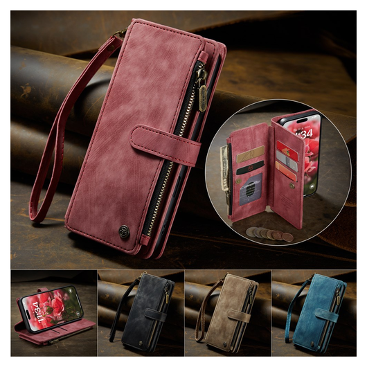 CaseMe C30 Apple iPhone 17 Hoesje Pasjeshouder Book Case Rood afbeelding 8