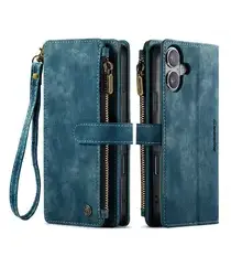 CaseMe C30 Apple iPhone 17 Hoesje Pasjeshouder Book Case Blauw afbeelding