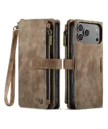CaseMe C30 Apple iPhone 17 Pro Hoesje Pasjeshouder Book Case Bruin afbeelding