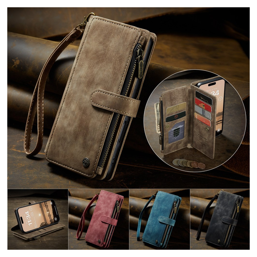 CaseMe C30 Apple iPhone 17 Pro Hoesje Pasjeshouder Book Case Bruin afbeelding 10