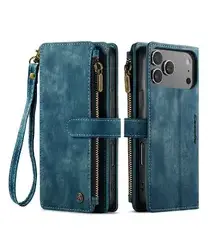 CaseMe C30 Apple iPhone 17 Pro Hoesje Pasjeshouder Book Case Blauw afbeelding
