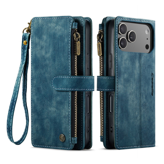 CaseMe C30 Apple iPhone 17 Pro Hoesje Pasjeshouder Book Case Blauw afbeelding 1