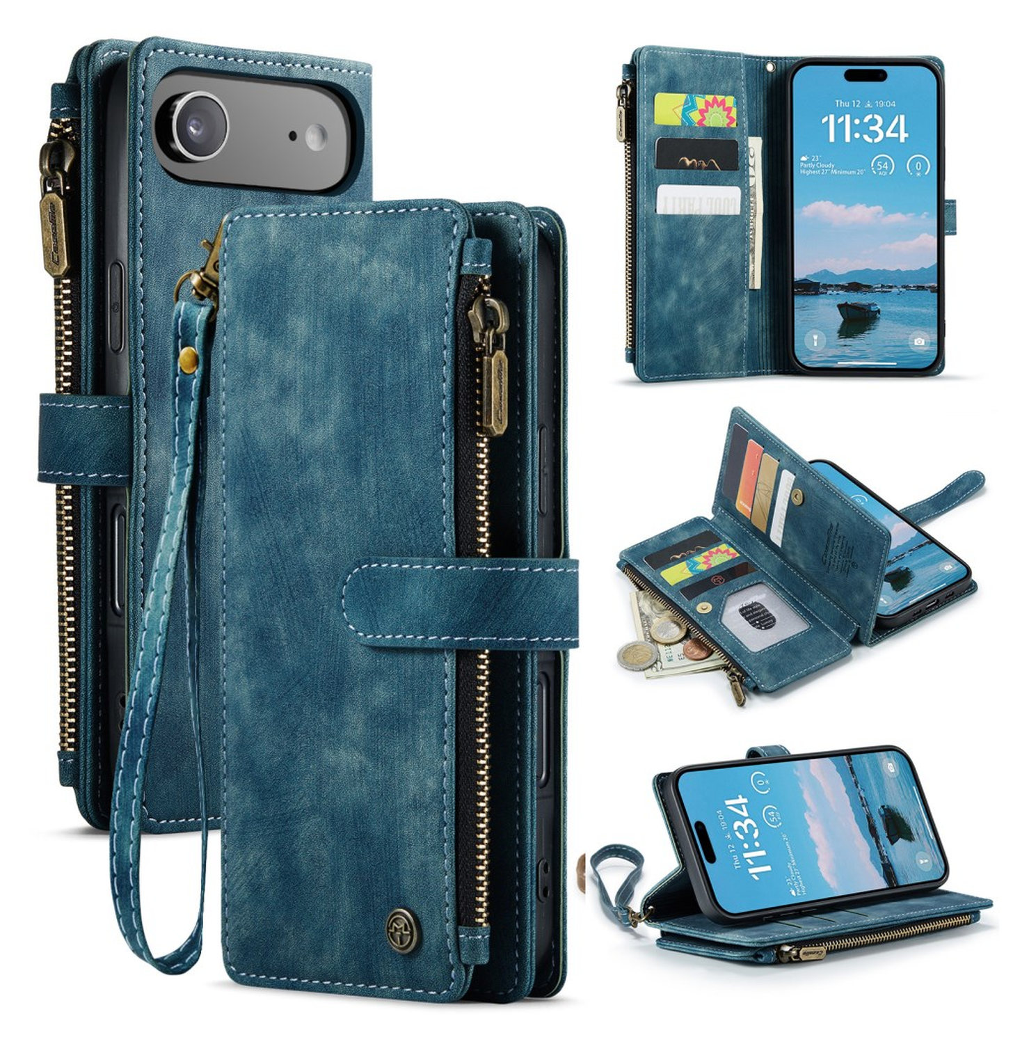 CaseMe C30 Apple iPhone Air Hoesje Pasjeshouder Book Case Blauw afbeelding 2