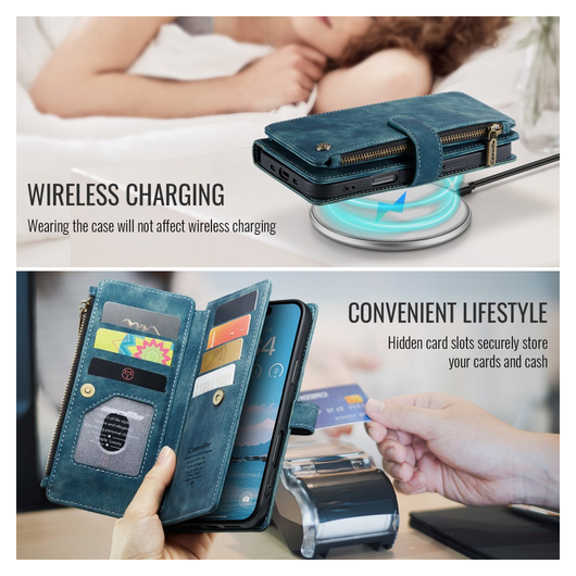 CaseMe C30 Apple iPhone Air Hoesje Pasjeshouder Book Case Blauw afbeelding 8