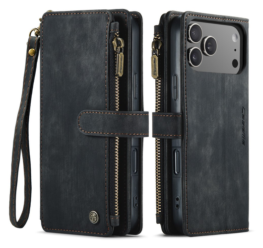 CaseMe C30 Apple iPhone 17 Pro Max Hoesje Pasjeshouder Book Case Zwart afbeelding 1