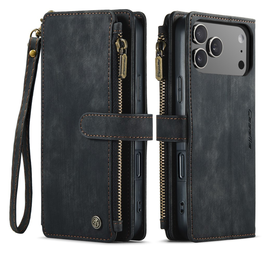 CaseMe C30 Apple iPhone 17 Pro Max Hoesje Pasjeshouder Book Case Zwart afbeelding