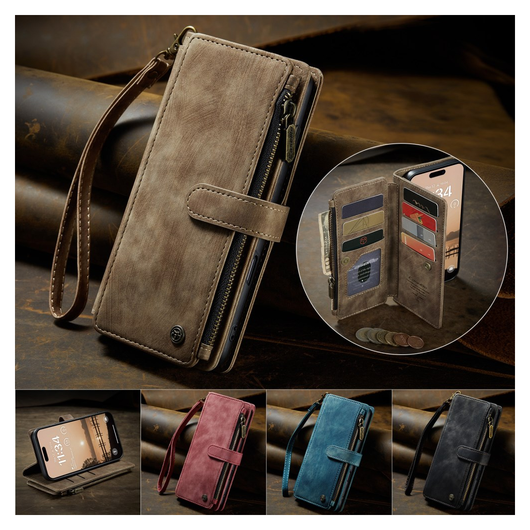 CaseMe C30 Apple iPhone 17 Pro Max Hoesje Pasjeshouder Book Case Bruin afbeelding 10