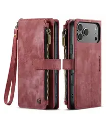 CaseMe C30 Apple iPhone 17 Pro Max Hoesje Pasjeshouder Book Case Rood afbeelding