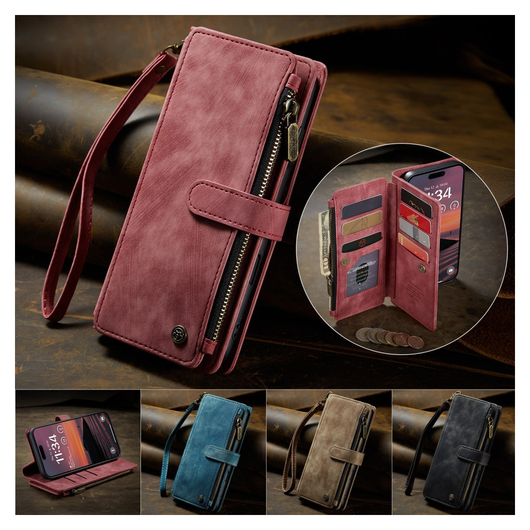 CaseMe C30 Apple iPhone 17 Pro Max Hoesje Pasjeshouder Book Case Rood afbeelding 10