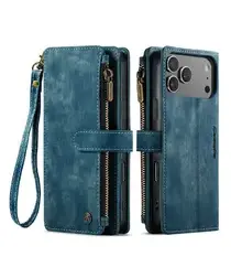 CaseMe C30 Apple iPhone 17 Pro Max Hoesje Pasjeshouder Book Case Blauw afbeelding