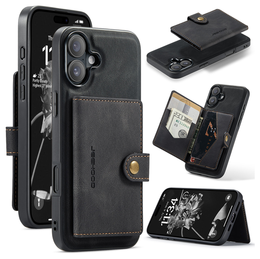 CaseMe JH-01 Apple iPhone 17 Hoesje met Magnetische Kaarthouder Zwart afbeelding 10